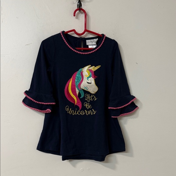 Emily Rose Navy Unicorn Long Sleeve Tee - Picture 1 of 2